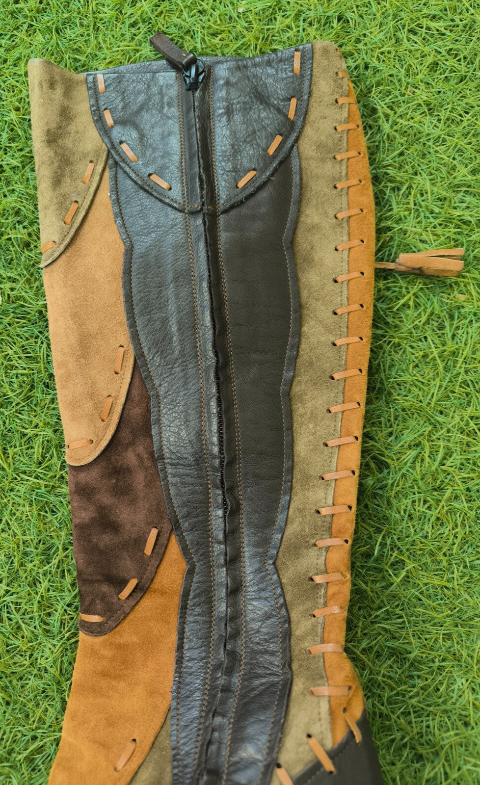 Roberto Cavalli Y2K Leather & Suede Patchwork Boots Size 39.5