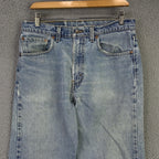 Vintage Levis 505 Jeans Mens 33x34 (32x33.5) Light Wash Straight Denim USA 90s