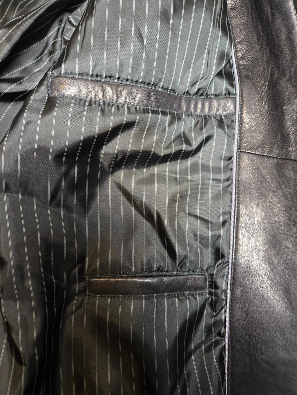 G-III Apparel Men's Leather Jacket Black Medium Y2K