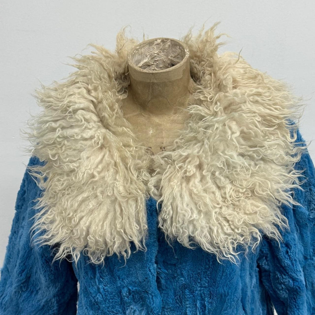 Vintage Y2K Blue Rabbit and Wool Jacket