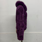 Vintage Y2K Purple Rabbit and Fox Fur Jacket