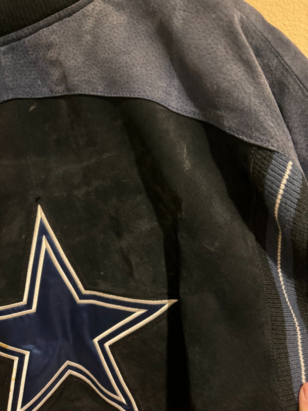 Dallas Cowboys Suede Leather Bomber Jacket Large