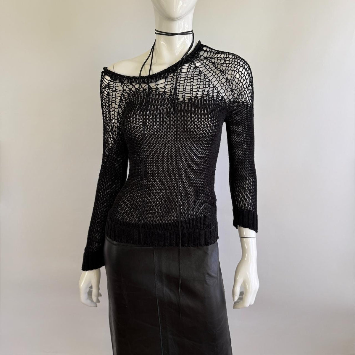 Cop Copine Open-Knit Mesh Sweater Top Small