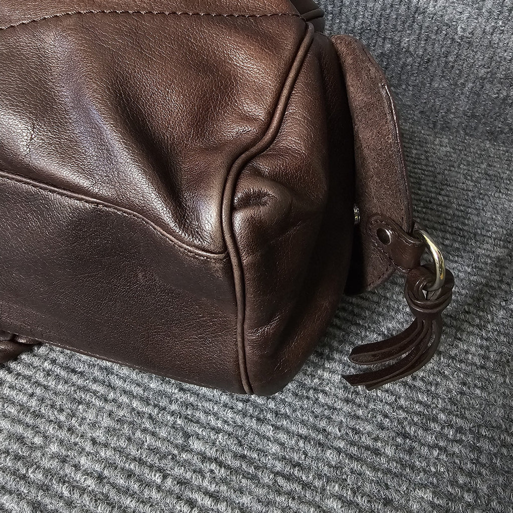 Francesco Biasia Braided Leather Shoulder Bag Brown