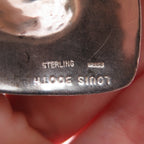 LOUIS BOOTH 925 Sterling Silver 2-Tone Vintage Modernist Heart Necklace 18"