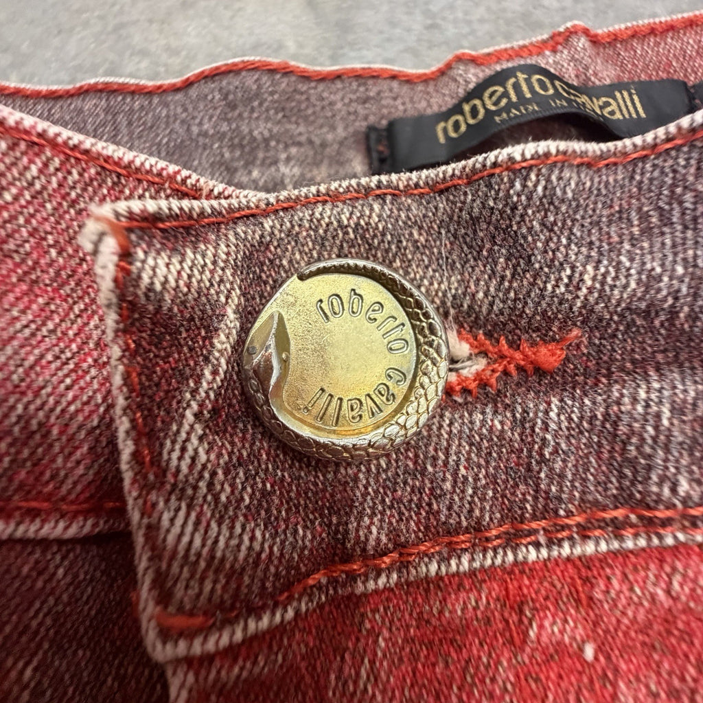 Vintage Roberto Cavalli Red Gradient Jeans “Devil Harmony” AW 2003 - Small