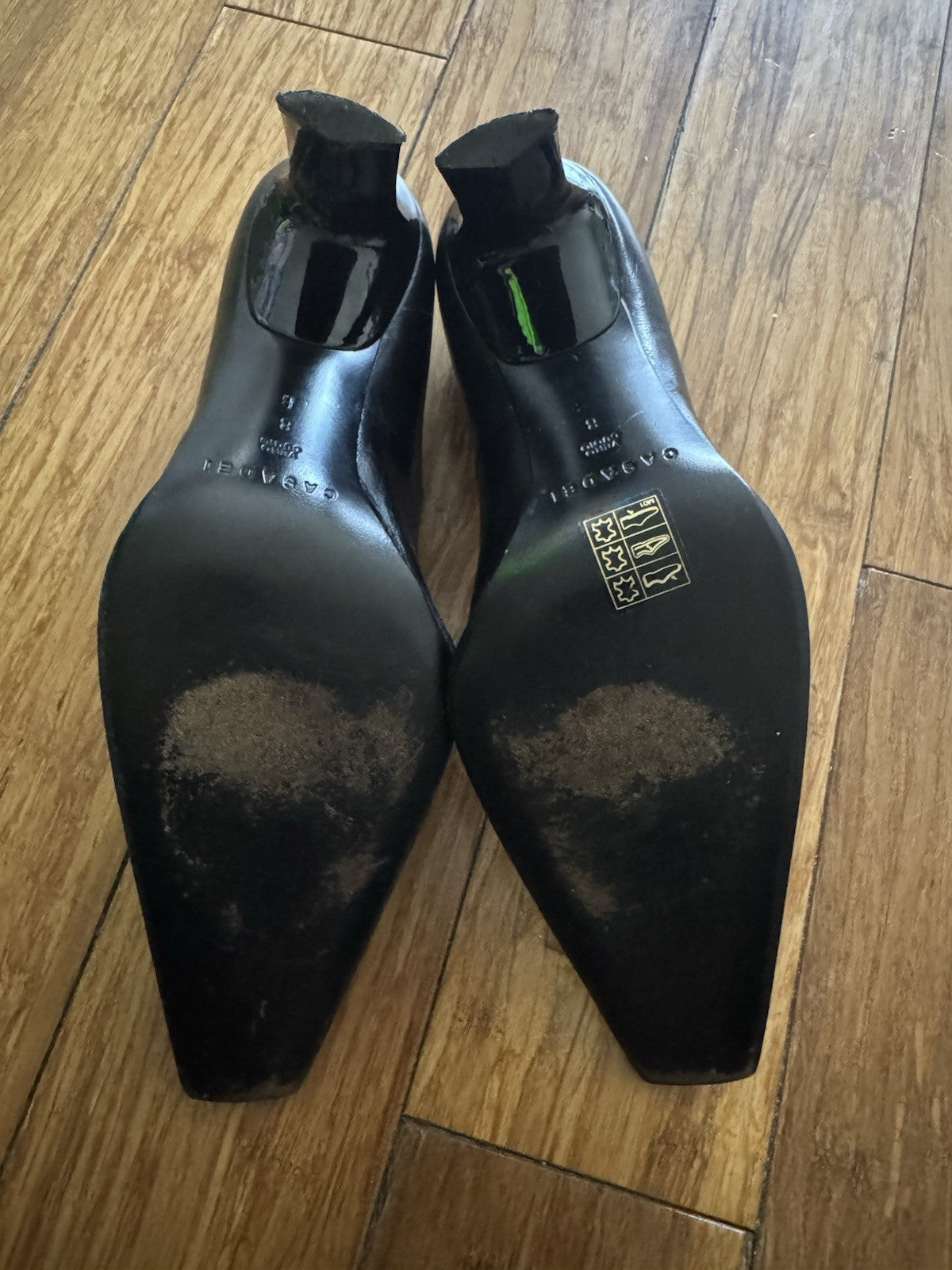 Casadei Black Leather Bow Pumps Pointed Toe Size 8 Made Italy Designer 4” Heels