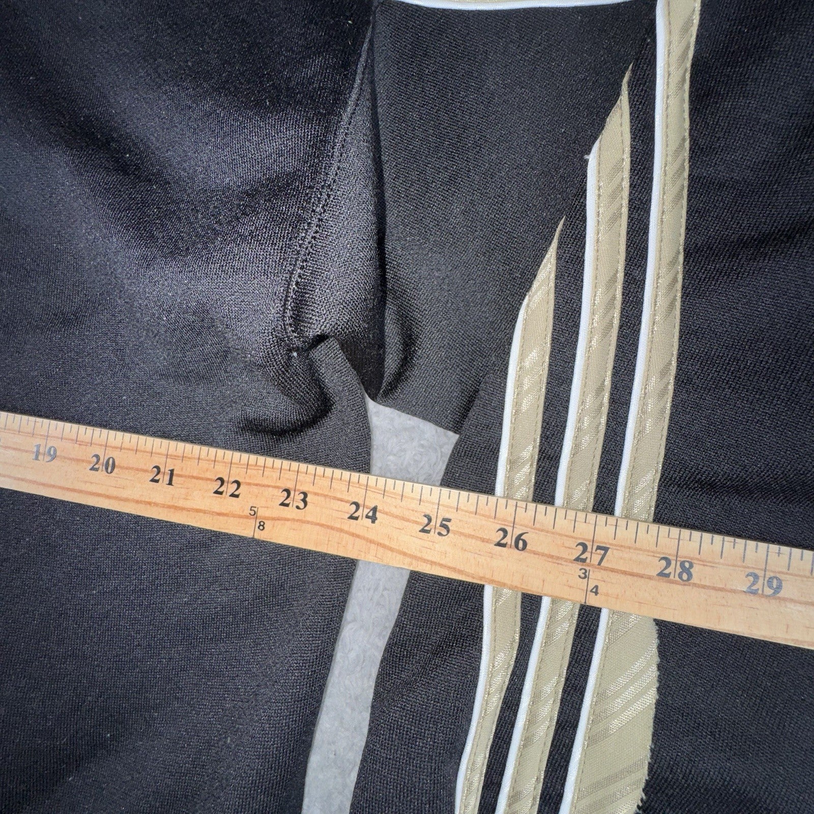 VTG 90s Adidas Hoodie Men Large Black Gold Stripes Athletic Pullover Made In USA