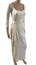 GIANNI VERSACE ss/1995 RUNWAY HIGH SLIT IVORY GOWN SIZE IT 40