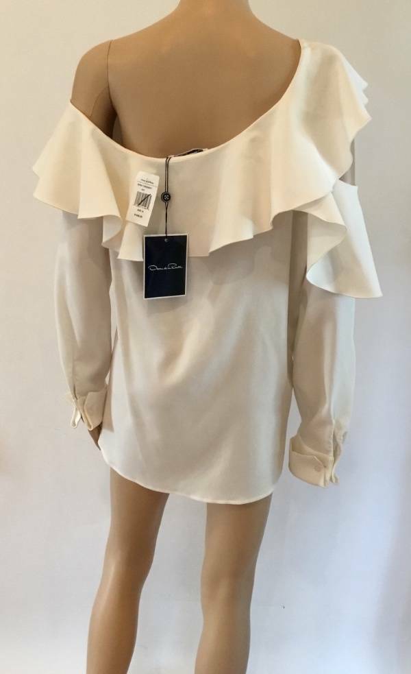 OSCAR DE LA RENTA OFF THE SHOULDER CUTOUT BLOUSE SZ 14 MSRP: $1580