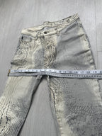 Rare Roberto Cavalli Y2K Crocodile Print Sand Pants Vintage Italy Runway Vibe