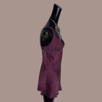Vintage Victoria’s Secret Silk Purple Lace Trim slip Size Small