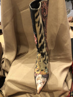 VINTAGE ROBERTO CAVALLI BOOTS PATCHWORK- STILETTO HEEL 71/2 Excellent Condition!