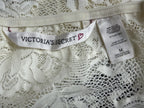 VTG 1997 Victoria's Secret Heart Tag Cream Floral Lace Slip Dress Chemise Medium