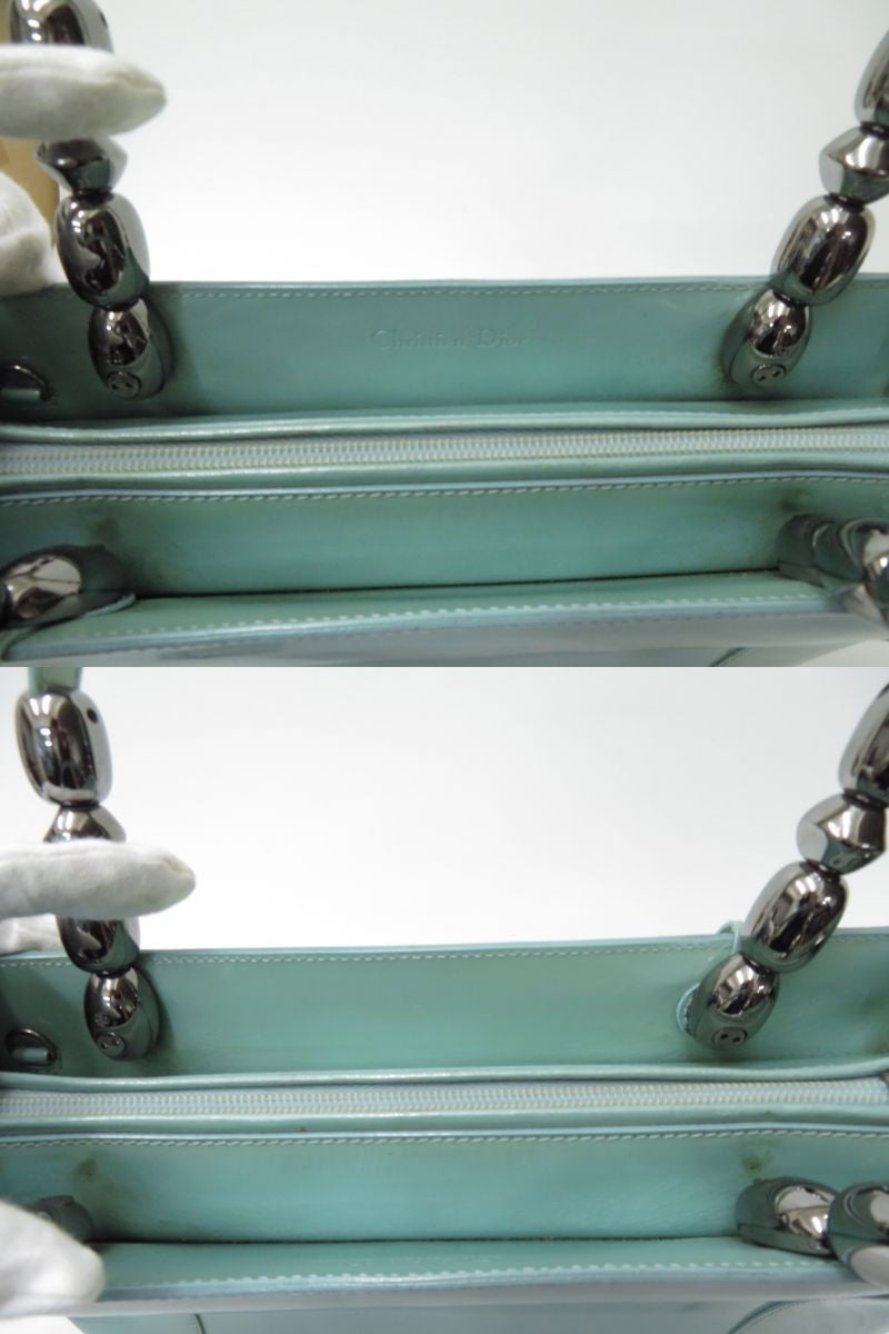 Christian Dior Malice Pearl Patent Leather 2way Shoulder Hand Bag I#47567