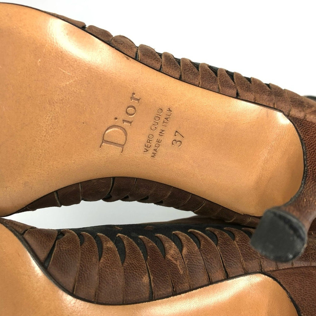 Dior Fall 2000 Galliano Vintage Floral Cutout Laceup Western Heeled Boots 37