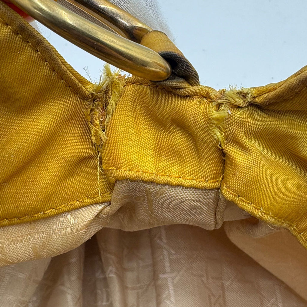 Vintage Christian Dior Yellow Nylon Shoulder Bag - Made in Italy