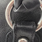 Francesco Biasia Large Black Leather Braided Shoulder Bag
