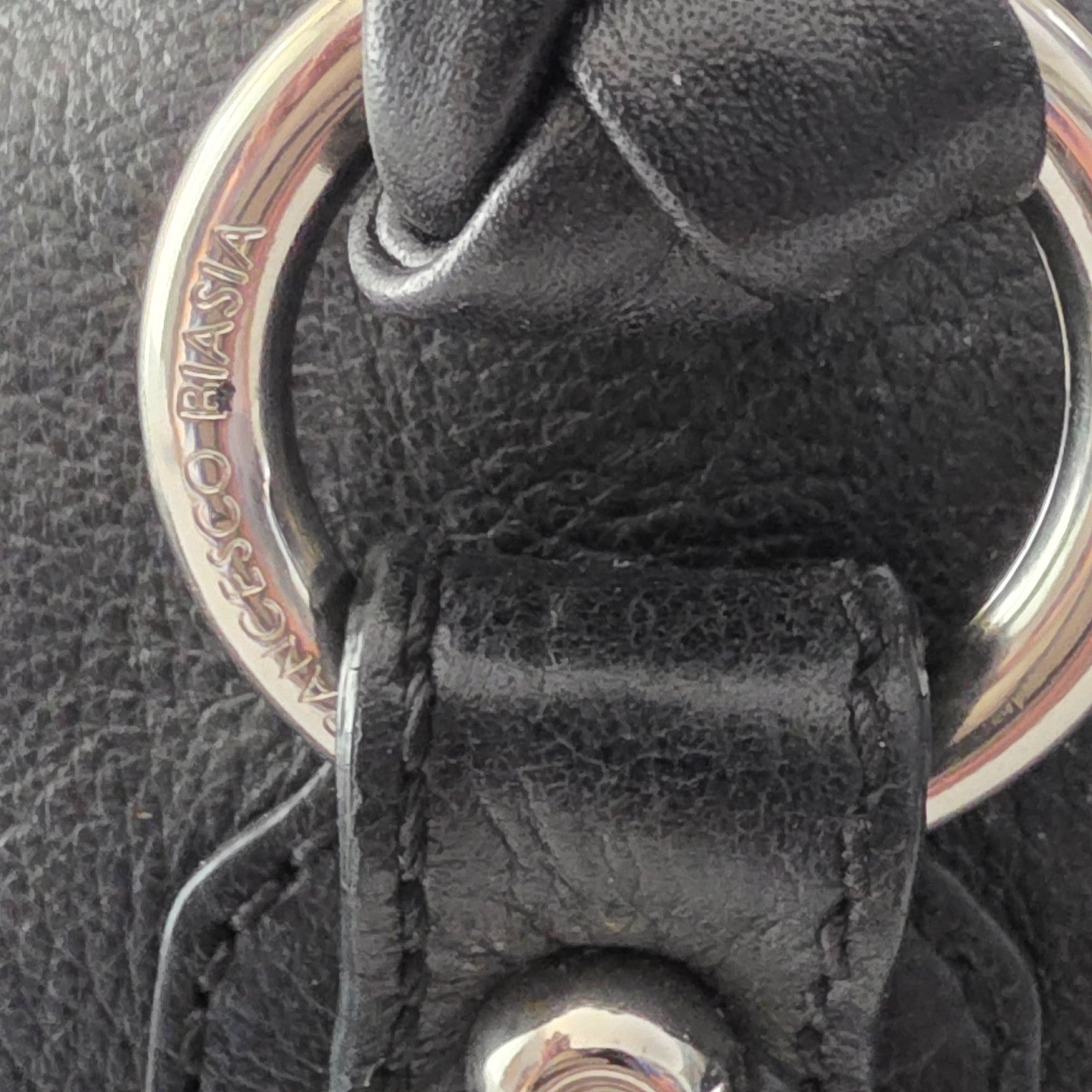Francesco Biasia Large Black Leather Braided Shoulder Bag