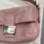 Fendi Pink Shoulder Bag Silver Logo Hardware Dust Bag
