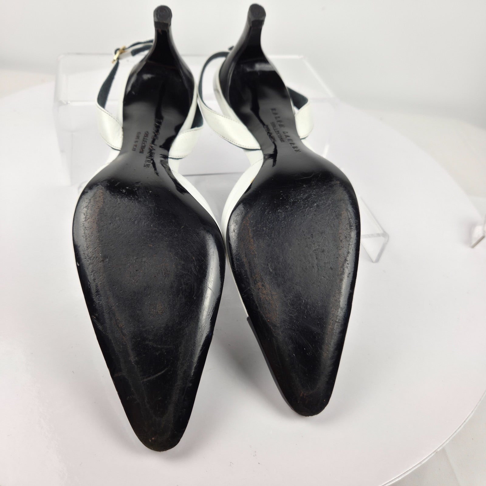 Ralph Lauren Collection Y2K Black and White Cap Toe Slingback Pumps Size 5.5B