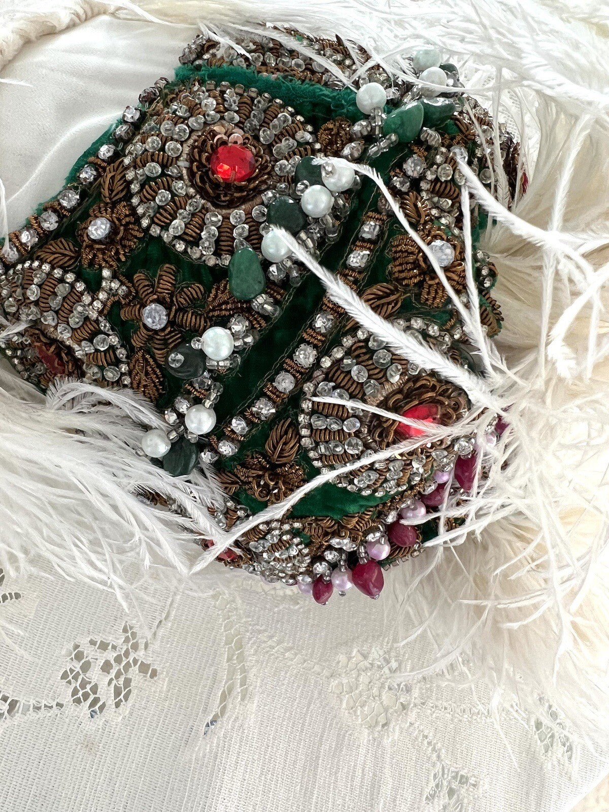 Vintage Ostrich Feather Handbag