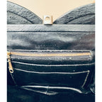 I. Magnin 1950s Genuine Ostrich Skin Handbag Black