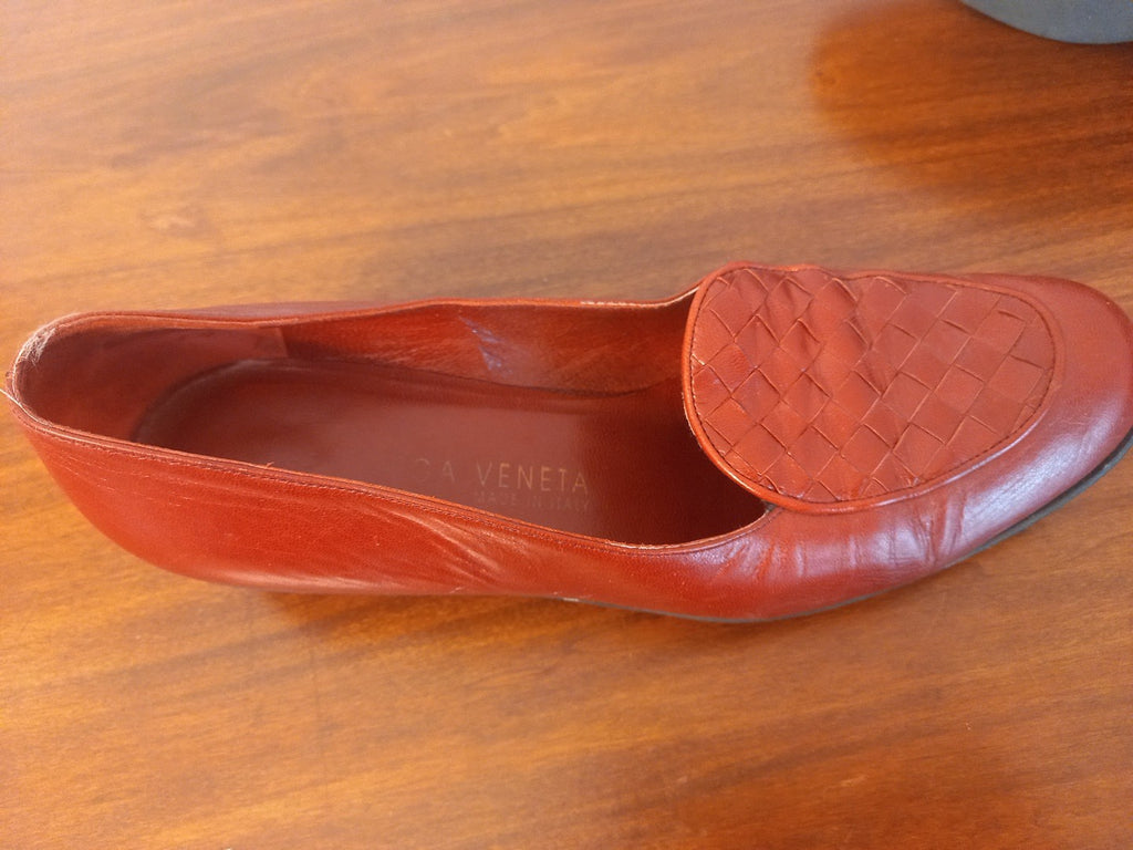 Vintage Bottega Veneta Pump Leather Red Shoes