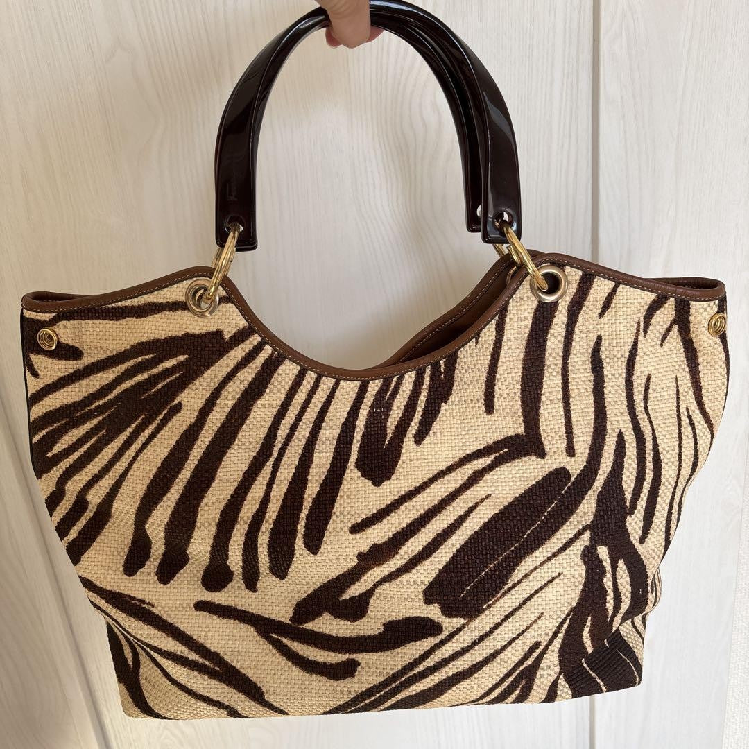 Rare Ferragamo Toto Bag Linen Material