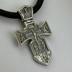Chic Original Vintage Sterling Silver 925 Silk Necklace & Cross 60 cm, 55,09 g.