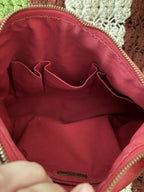 Isabella Fiore Audra Studded Leather Hobo Bag Red