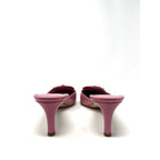 Prada 1990s Pink and White Leather Flower Bouquet Mules Size 36.5