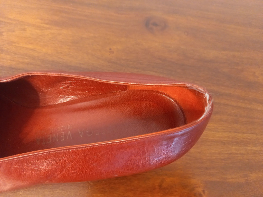 Vintage Bottega Veneta Pump Leather Red Shoes