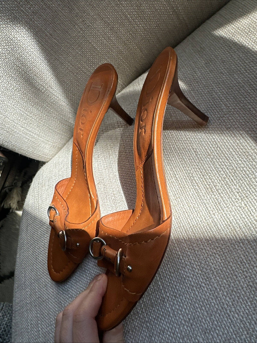 Dior Vintage Brown Leather Sandals Size 39 EU Woman’s 7.5-8 US size