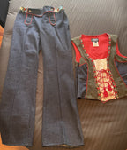 Dolce & Gabbana Vintage Dirndl Outfit Jeans and Bustier Vest Size 42