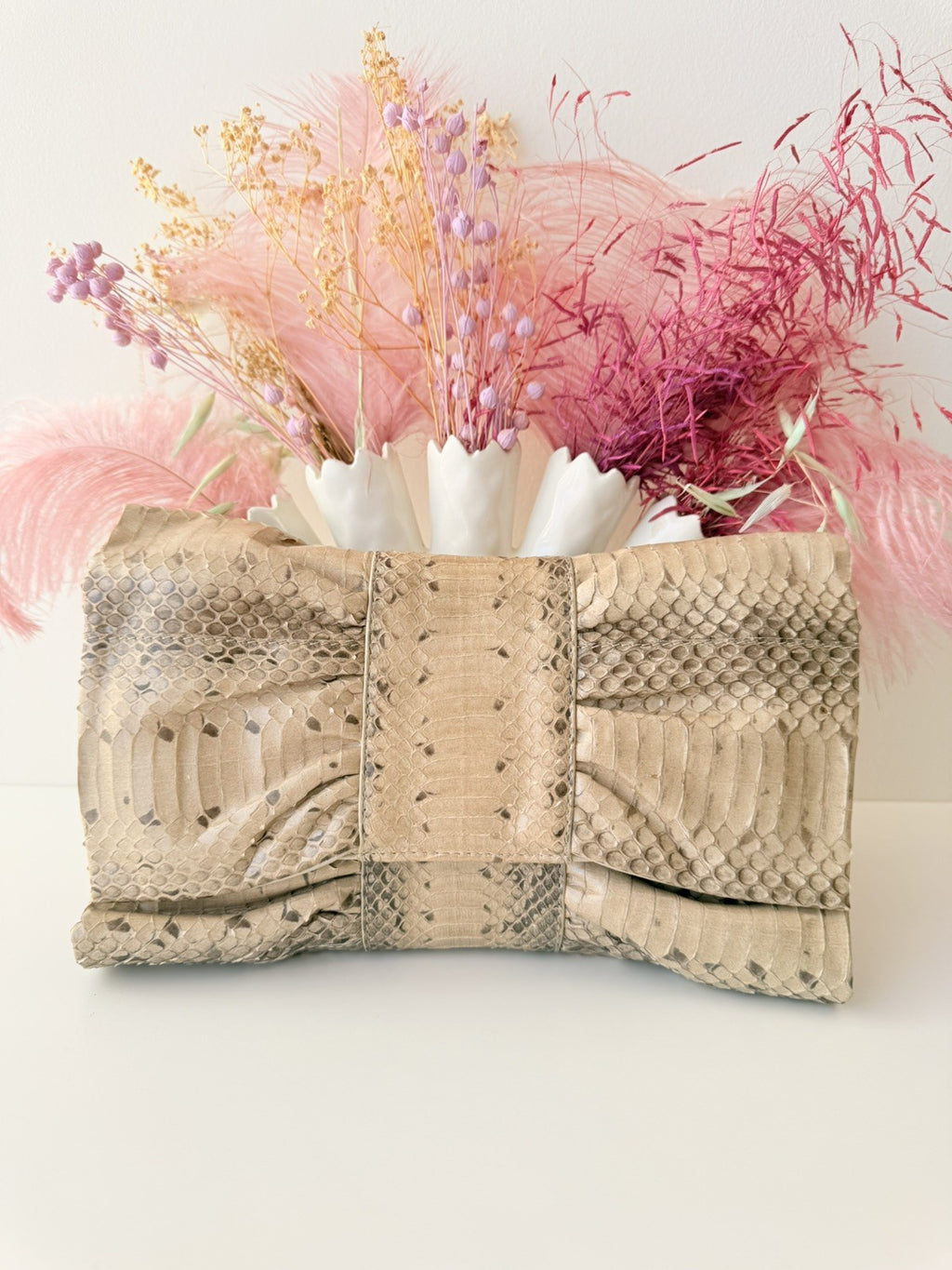 Vintage Furla Exotic Leather Snakeskin Clutch – Made in Italy