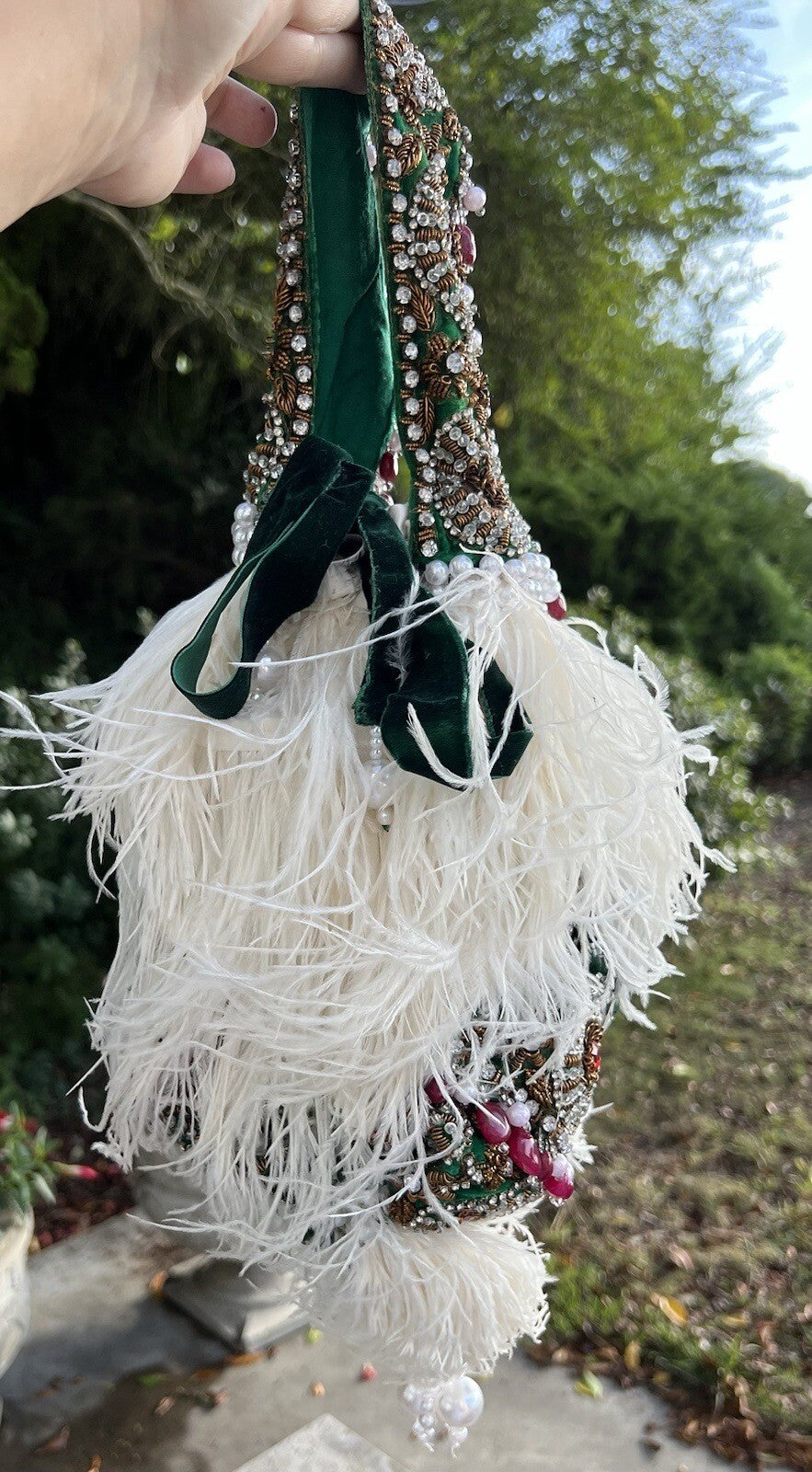 Vintage Ostrich Feather Handbag