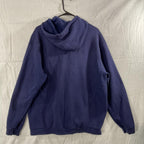VTG Adidas Hoodie Men XL Blue Full Zip Fleece 3-Stripes Logo Sweatshirt Athletic