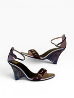 Baby Phat Y2K Brown Studded Wedge Sandal Size 7 Heels