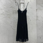 Vintage Y2K Black Dolce & Gabbana Lace-Trim Slip Dress