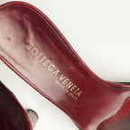 Bottega Veneta 1990s Burgundy Leather Crystal Mules Size 7.5B