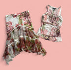 Roberto Cavalli Spring 2004 Orchid Print Two Piece Set Medium