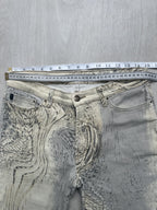 Rare Roberto Cavalli Y2K Crocodile Print Sand Pants Vintage Italy Runway Vibe