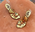 Vintage Giuseppe Zanotti Jeweled Kissing Elephant Thong Heels