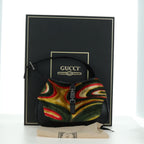 GUCCI Jackie Swirl Print Shoulder Bag Velvet Black Silver 001 3306 Auth SW2243SM
