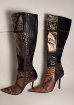 Le Silla Vero Cuoio Knee-High Boots Snake Skin|Fur|Italian Leather– EU36 / US5.5
