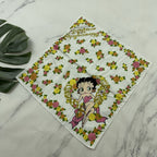Betty Boop 1990s Floral Bandana White Pink