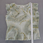 Vintage Y2K Sage Green Tiered Two Piece Skirt Set Size 14