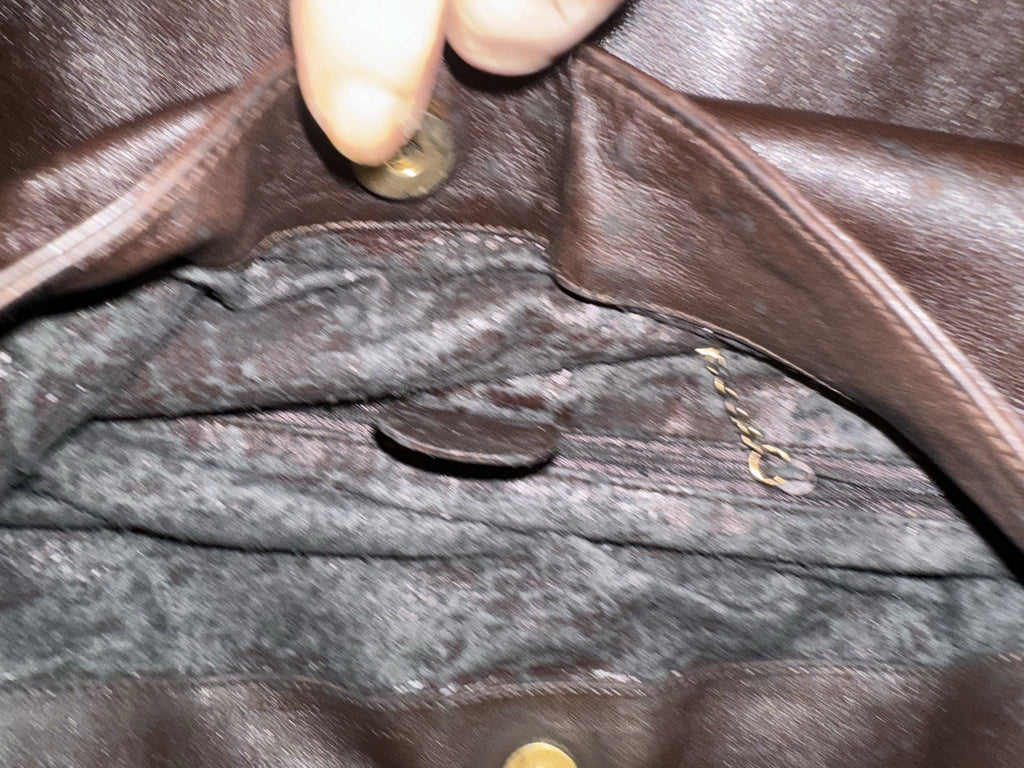 Gucci 1990s Brown Leather Bamboo Handle Shoulder Bag