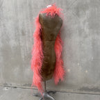 Vintage 1930s Pink Ostrich Feather Boa Scarf Shawl Old Hollywood Dress Accent